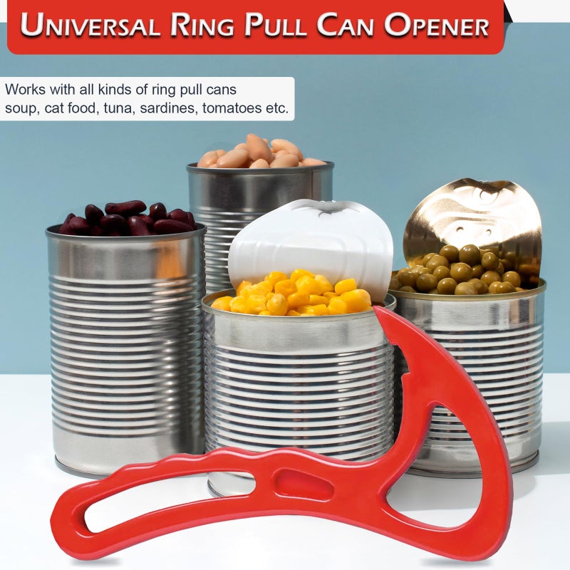Home-X Pull Tab Can Opener - Manual Ring Pull Can Tab Opener - Easy Open Can Opener for Seniors, Protecting Nails or Arthritis - Dishwasher Safe Can Tab Opener Tool for Kitchen and Outdoors - Red - Image 2